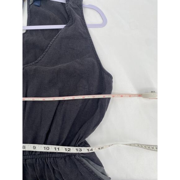 Universal Thread Black Linen V Neck Open Back Sleeveless Jumpsuit Womens L - Picture 8 of 11